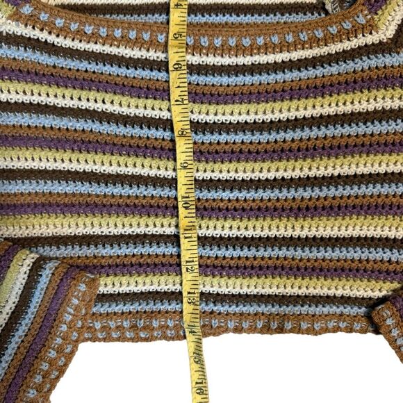 Altar'd State Women's Layla Crochet Striped Cropped Top Size Large - Picture 7 of 9